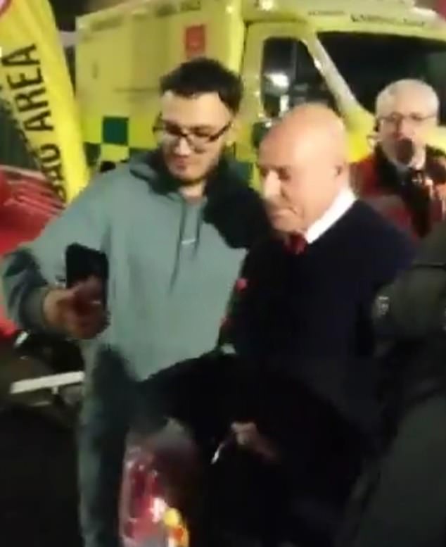 Sir Dave Brailsford stopped for photos with fans at Old Trafford and said: 'Yes, it's done'