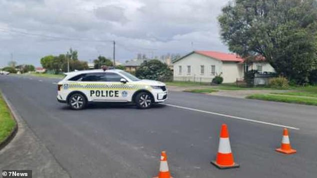 The 52-year-old woman was found dead at around 8am on Saturday in a house on Lake Terrace East in Mount Gambier, 450km south-east of Adelaide (photo, police on scene)