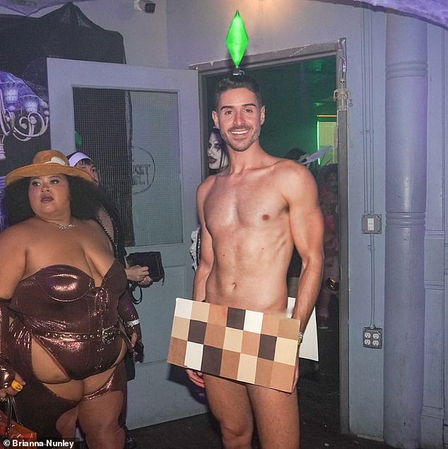 A man who dressed up as a naked character from The Sims for Halloween has divided the internet