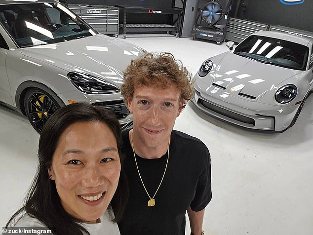 Facebook CEO Mark Zuckerberg has posted photos of a pair of specially designed Porsches on social media for both him and his wife Priscilla