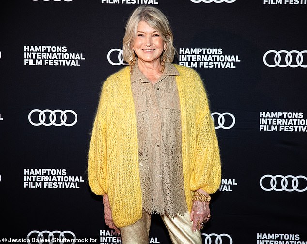 Martha Stewart, 83, beamed during the screening of the Netflix documentary Martha during the opening night of the 32nd annual Hamptons International Film Festival on Friday