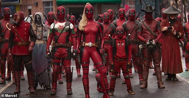 Ryan Reynolds and Hugh Jackman's hit film Deadpool & Wolverine featured a number of cameos, including Jennifer Garner's Elektra and Channing Tatum's Gambit; still from the movie