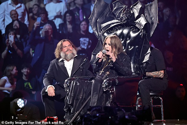 The controversy surrounding Tenacious D and their abruptly canceled tour was put aside Saturday night as Jack Black welcomed the artist responsible for inspiring them to the Rock & Roll Hall Of Fame Inductees Ceremony