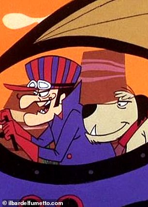 Hill compared Verstappen to the iconic Wacky Races character from the 1960s (photo left)