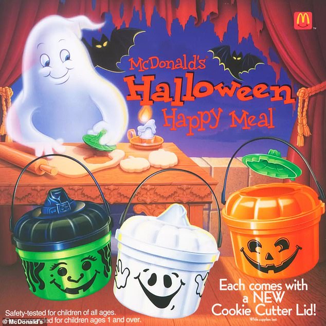 These McDonald's Boo Buckets are from 1992, when they all had a lid that doubled as a cookie cutter