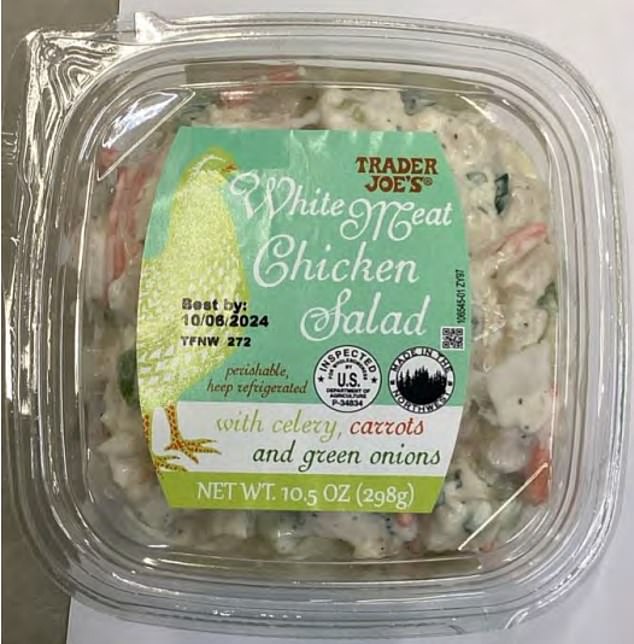 Many of the above chicken salads are being recalled due to concerns that they may be contaminated with listeria