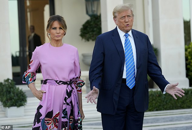 Former first lady Melania Trump also revealed in her upcoming memoir that she is pro-choice. The admission comes as her husband, former President Donald Trump (right), is widely credited with the erosion of abortion rights in the United States.