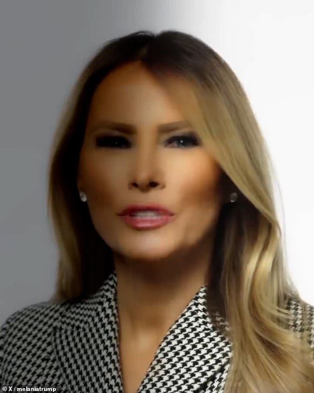 The former first lady posed for the camera while talking about her husband