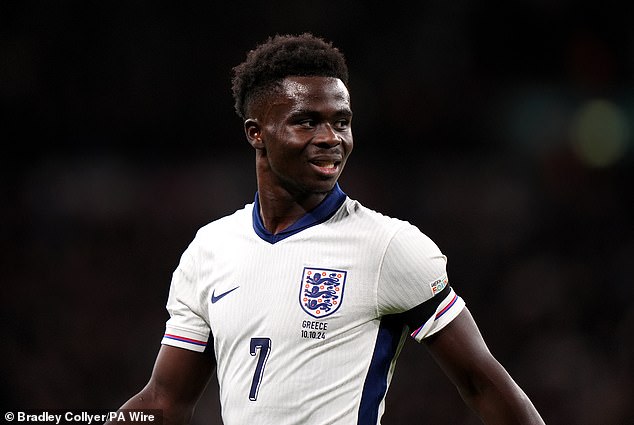 England winger Bukayo Saka is a great player but will be absent against Finland due to injury