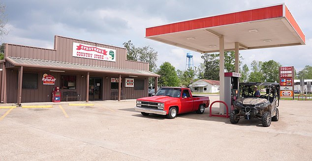 Great food: Katja Gaskell sets off on Louisiana's 'Gas Station Eats' road trip. Above, Strother's Country Store in Vernon Parish, which is along the route