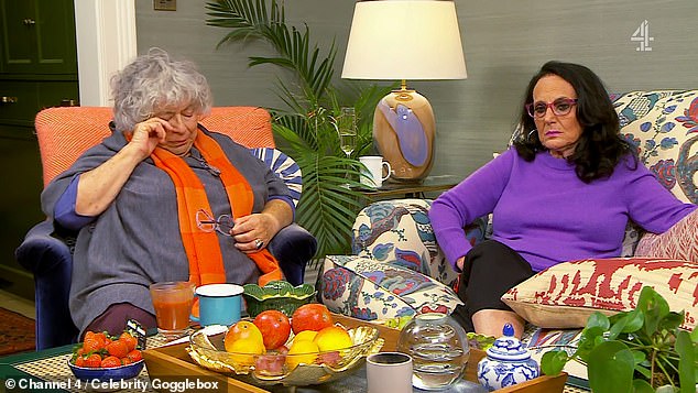 Miriam Margoyles was moved to tears during the Gogglebox Stand Up To Cancer special episode on Friday after hearing a heartbreaking story about a father of two