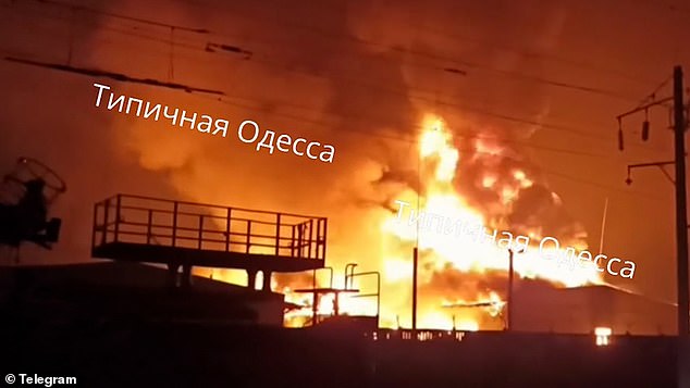 This is the moment Russia claims to have attacked a Ukrainian arms depot filled with ammunition supplied by the West