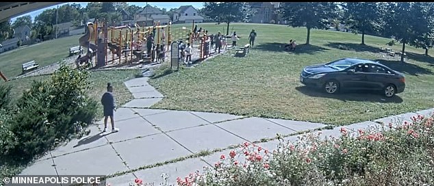 The 10-year-old boy drove through the busy playground as school staff tried to protect other children in the area