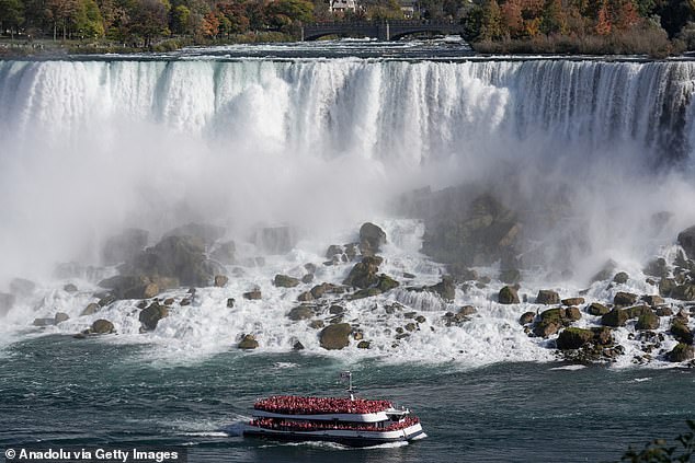 A mother and her two children died Monday evening after jumping over Niagara Falls (stock image)