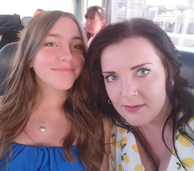 Chloe Longster, 13, from Market Harborough, Leicestershire, is pictured with her mother Louise