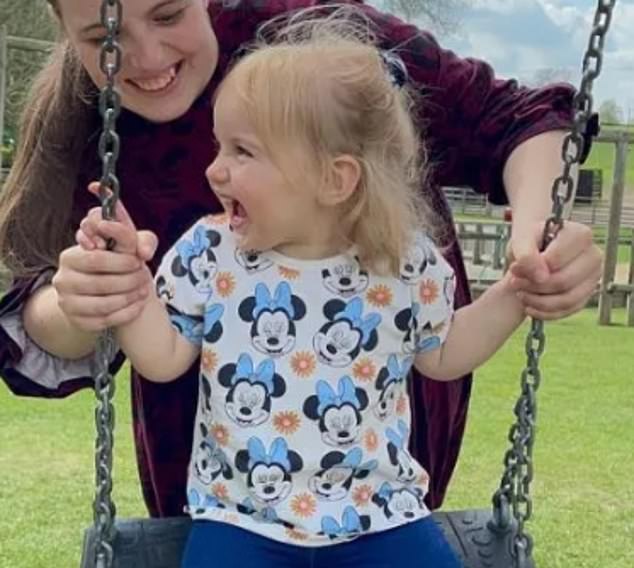 Isabella, pictured here on a swing with her mother Chelsea Gleason-Mitchell, was found dead in a homeless shelter in Ipswich, Suffolk