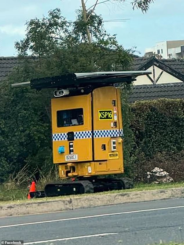 Motorists took to social media after the giant camera was pictured on the Great Western Highway in May's Hill in Sydney's west on Wednesday