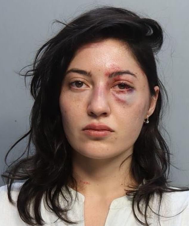 Staff discovered the body of Sabina Rosas, 33, in a guest room at the Shou Sugi Ban House in Water Mill on Monday afternoon. Rosas, who was also known to use 'Khorramdel' as her middle name, was arrested in Miami last year for battery and is seen with a black eye