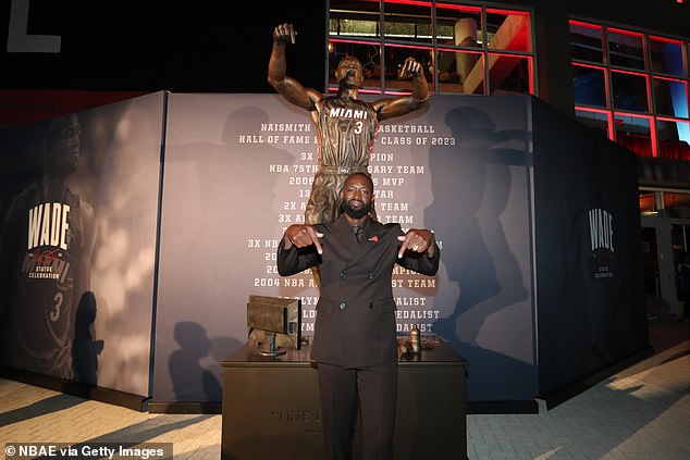 Dwyane Wade became the first Miami Heat player to have a statue outside the team's arena