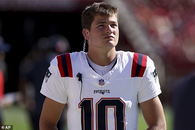 Drake Maye will start for the New England Patriots after losing their last four games