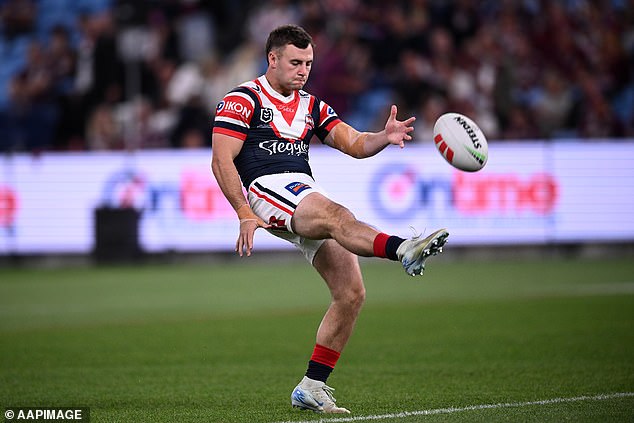 Sandon Smith (pictured playing for the Roosters this year) will appear in court in Sydney on Thursday after being charged with negligent driving occasioning serious bodily harm