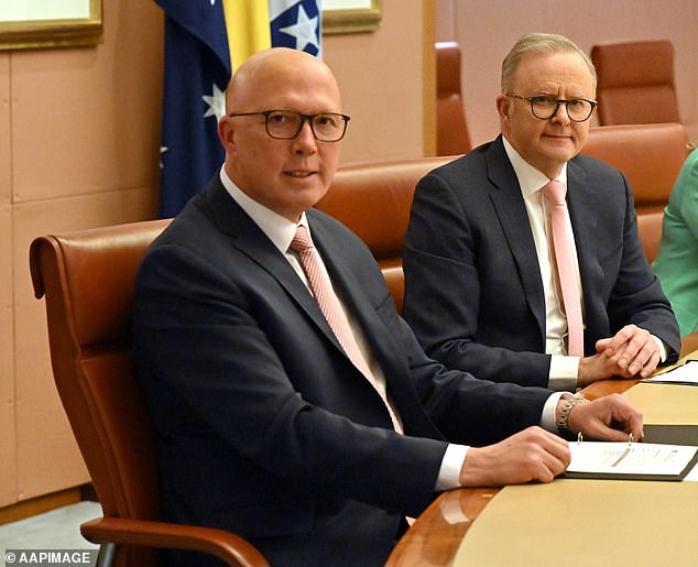 Opposition leader Peter Dutton (photo left) still follows Anthony Albanese (photo right) as preferred prime minister