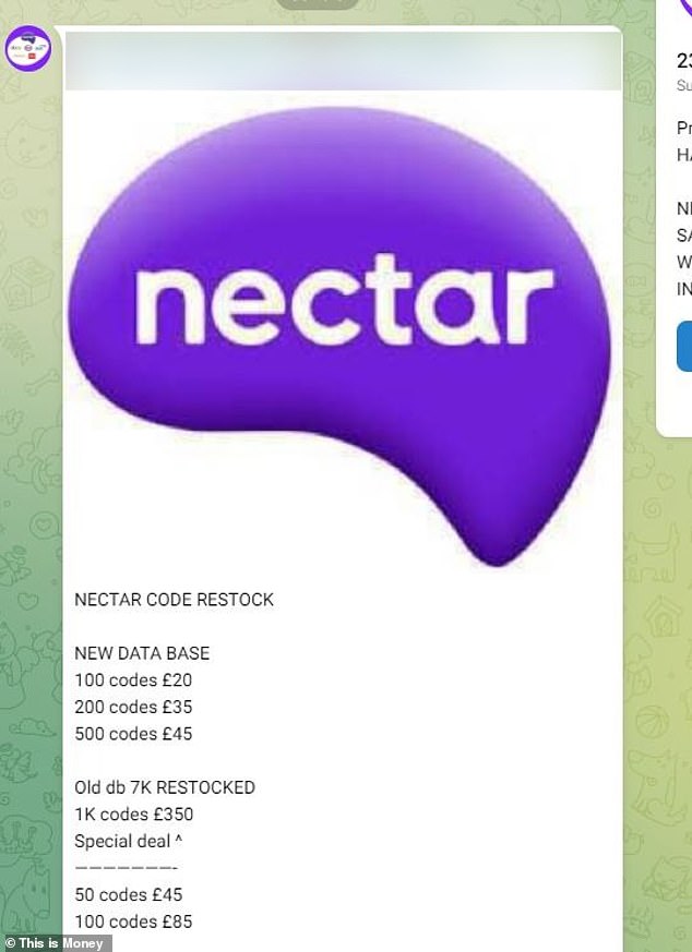 Nectar scam: Criminals use secret channels to advertise Nectar account codes