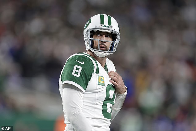 Aaron Rodgers threw a late interception as the Jets were defeated by the Buffalo Bills