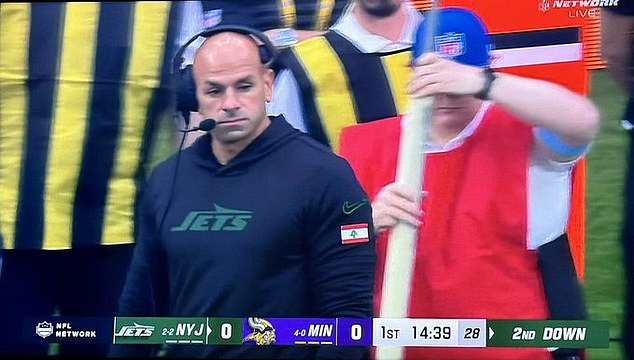 Jets head coach Robert Saleh caused controversy by wearing a Lebanese flag on his sleeve