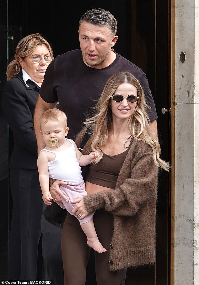 Sam Burgess and his new wife Lucy Graham looked casually cool on Wednesday. Both shown