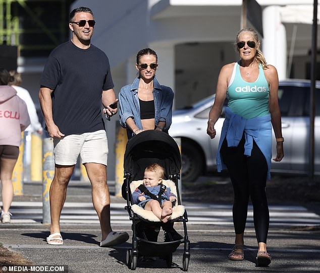 Sam Burgess and his new wife Lucy were the happy newlyweds on Saturday as they stepped out for brunch in Sydney