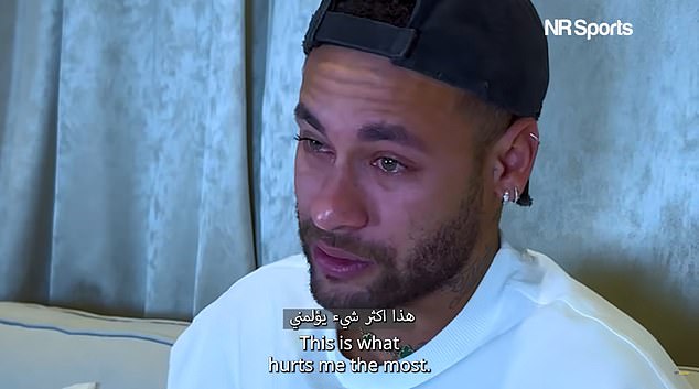 Neymar had to wipe away tears as he spoke about the year he was out of action