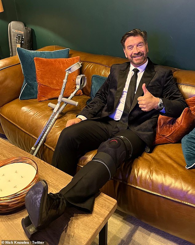 Nick Knowles has revealed he is 'gutted' because he missed Strictly Come Dancing as he watched Saturday night's show on crutches