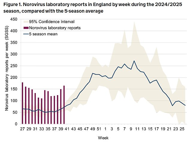 Figures from the UK Health Security Agency (UKHSA) show that cases of the winter virus have risen by 41 percent in just a fortnight.