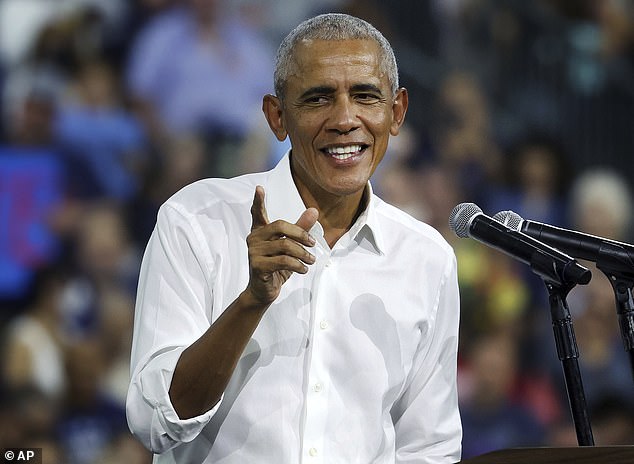 Barack Obama took aim at Donald Trump's competence and his 'everything-fake-tough-man' personality during a rally in Arizona