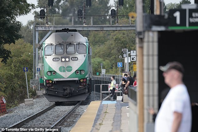 Commuters at the Long Branch station near Toronto have said ongoing construction has reduced the size of platforms, which become overcrowded during rush hour