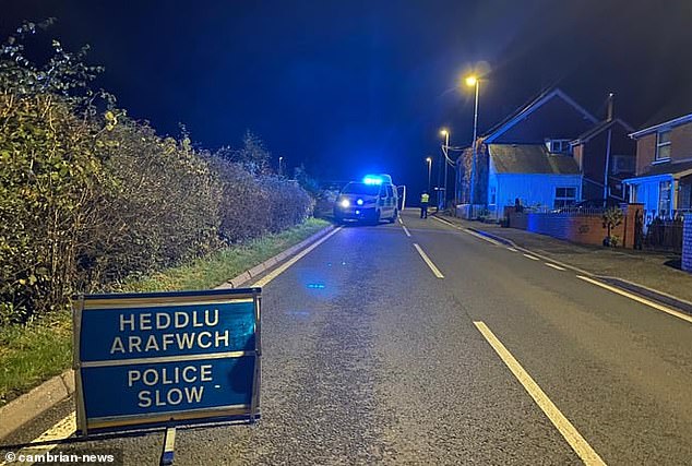 A road has been closed after two low-speed trains collided on the Cambrian line just outside Llanbrynmair at 7.29pm.