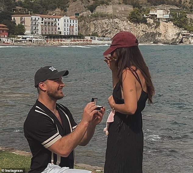 Pictured: Jai Arrow's marriage proposal to his girlfriend Berina Colakovic during their romantic post-season vacation in Italy