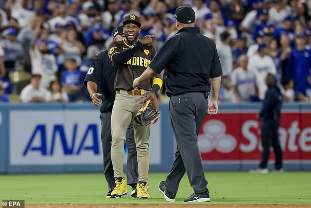 Jurickson Profar appeared to be the target of a baseball thrown from the crowd on Sunday