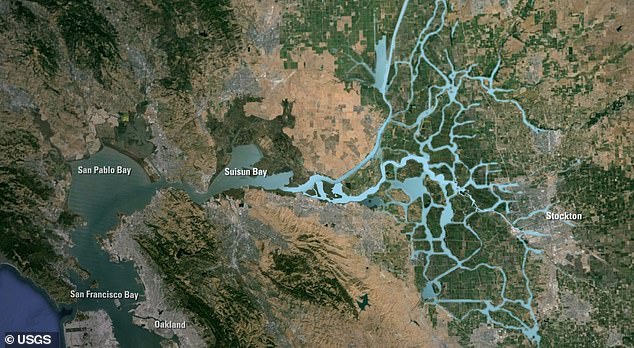 Tides push salt water from the Pacific Ocean into the Delta, and fresh water flows into the Delta from the Sacramento and San Joaquin rivers and then through the levee channels into San Pablo Bay, San Francisco Bay, and the Pacific Ocean