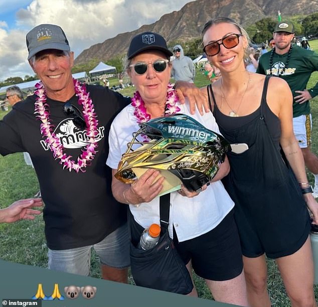 Mrs. Howarth and the Robinsons during a lacrosse tournament in Hawaii where Callum was playing