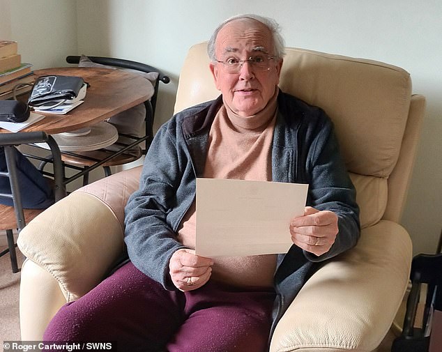 Roger Cartwright, 76, who bravely battled penile cancer, has received a moving letter from His Majesty praising the former lieutenant for going public