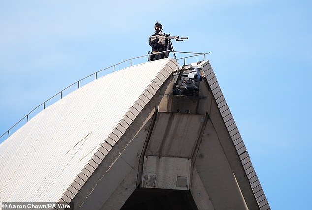 As 10,000 Aussies waited patiently outside the Sydney Opera House for the King and Queen to arrive, most were unaware that two police snipers were watching their every move.