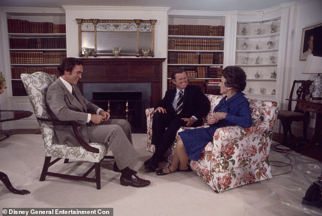 During his more than two decades on the program, Jarriel (left) spoke with numerous government officials. He is pictured in 1973 interviewing Ted Kennedy and Rose Elizabeth Fitzgerald for a news special on the legacy of former President John F. Kennedy