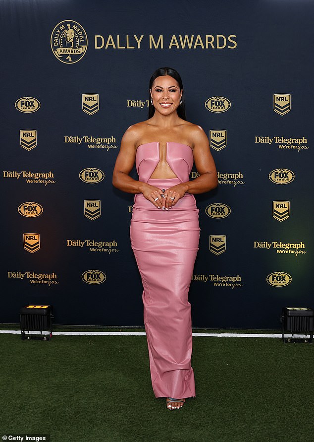 Cronulla Sharks skipper Tiana Penitani turned heads at the 2024 Dally M Awards at Randwick Racecourse in Sydney on Wednesday