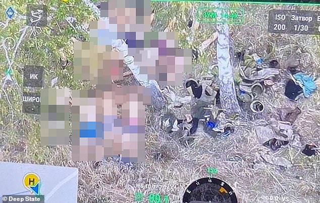 Nine unmanned pilots and staff are seen in their underwear after being killed