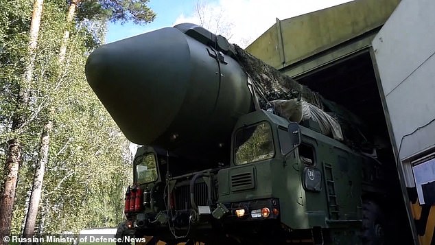 Russian Yars mobile missile launchers deployed for combat patrols in Russia's Novosibirsk region, according to undated images