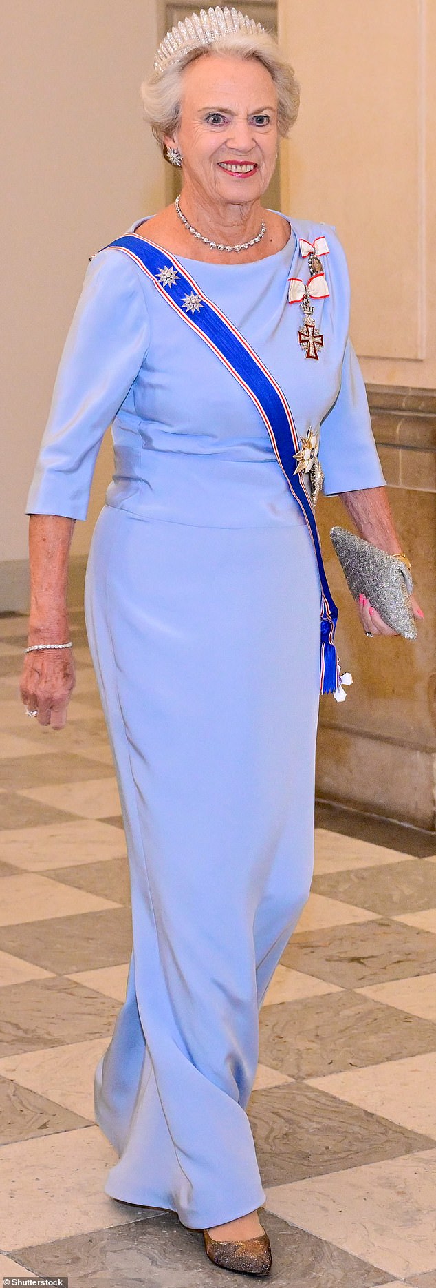 Princess Benedkeek (photo), Queen Margrethe's younger sister and King Frederik's aunt, also attended the event on Tuesday evening