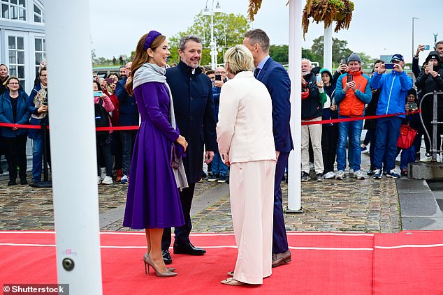 Mary and Frederik welcomed the presidential couple at the North Custom House in Copenhagen on Tuesday, October 8