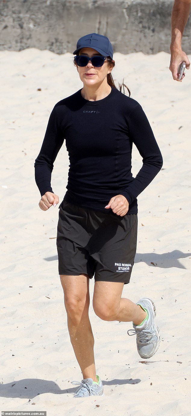 Queen Mary of Denmark, 52, (pictured) made a surprise visit to Australia this week when she was spotted flaunting her body at Bronte Beach on Wednesday